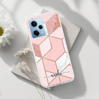 Marble Pink Customize Transparent Silicon Case For Redmi Note 12 5G