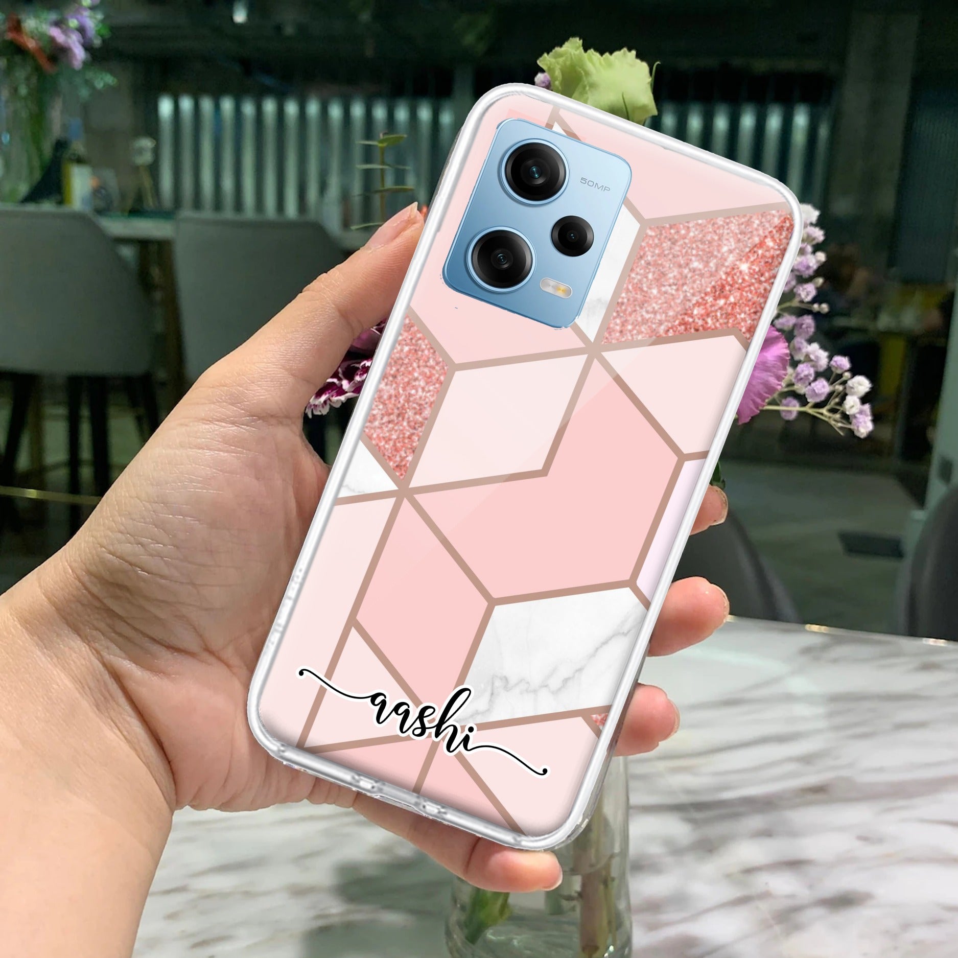 Marble Pink Customize Transparent Silicon Case For Redmi/Xiaomi