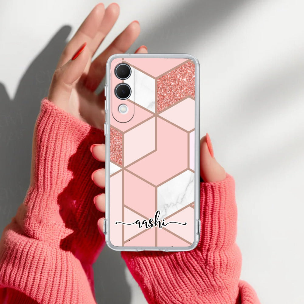 Marble Pink Customize Transparent Silicon Case For Samsung