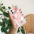 Marble Pink Customize Transparent Silicon Case For Vivo T3X 5G
