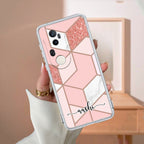 Marble Pink Customize Transparent Silicon Case For Vivo T4 Ultra 5G