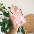 Marble Pink Customize Transparent Silicon Case For Vivo V23 5G