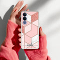 Marble Pink Customize Transparent Silicon Case For Vivo V70 FE 5G