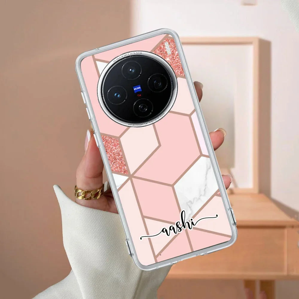 Marble Pink Customize Transparent Silicon Case For Vivo T3 Pro 5G