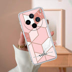Marble Pink Customize Transparent Silicon Case For Vivo X300 5G