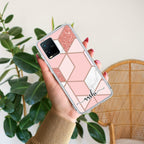 Marble Pink Customize Transparent Silicon Case For Vivo T1x
