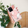Marble Pink Customize Transparent Silicon Case For Vivo Y35