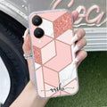 Marble Pink Customize Transparent Silicon Case For Vivo Y28 5G
