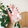 Marble Pink Customize Transparent Silicon Case For Vivo Y300 5G
