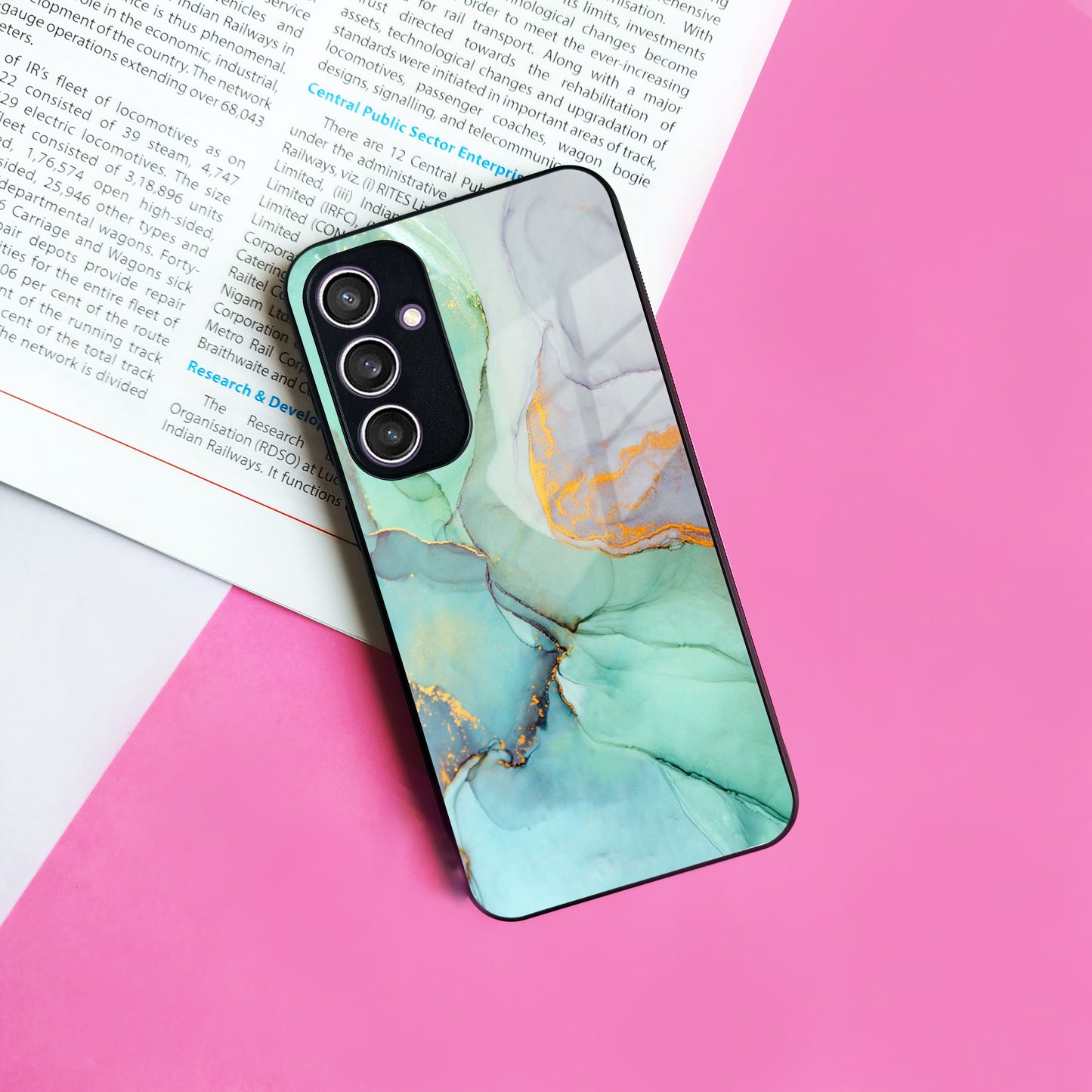 Marble Glass Finish Phone Case And Cover For Samsung