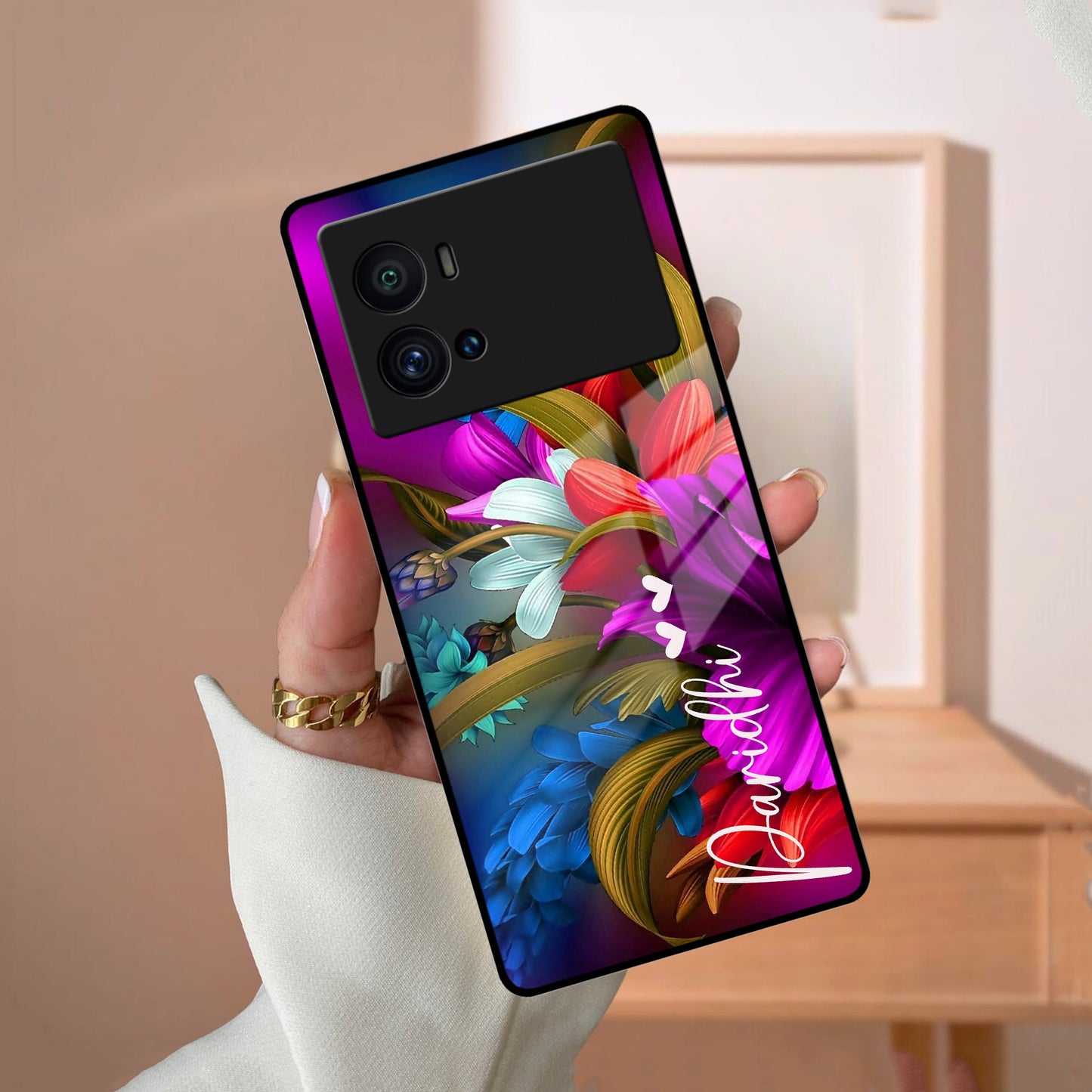 Margenta Glass Case Cover For iQOO