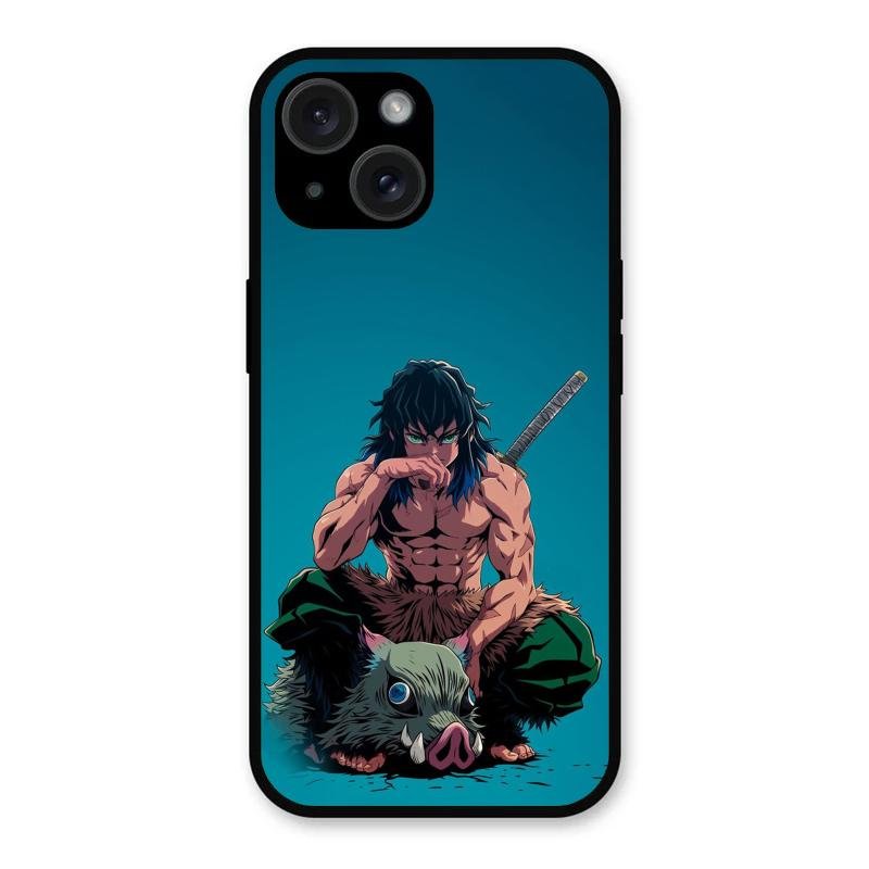 Masked Slayer Glass Case Cover For iPhone 15 Plus