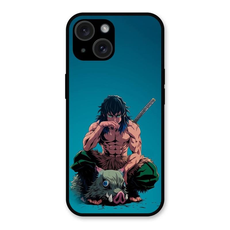 Masked Slayer Glass Case Cover For iPhone 15