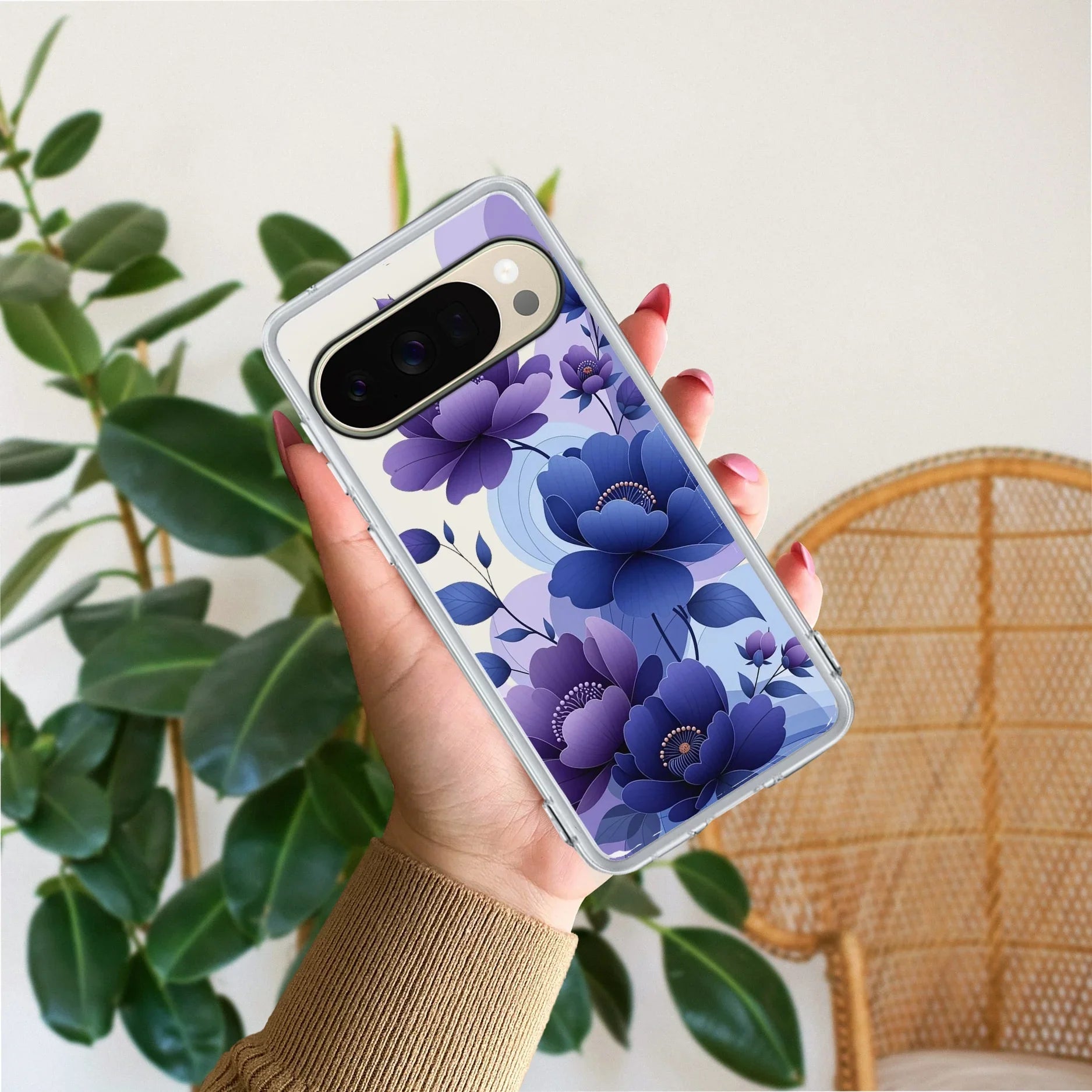 Midnight Bloom Transparent Silicon Case For Google Pixel 10 Pro