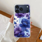 Midnight Bloom Anti Yellow Clear Case For iPhone 17 Pro