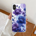 Midnight Bloom Anti Yellow Clear Case For iPhone Xs Max