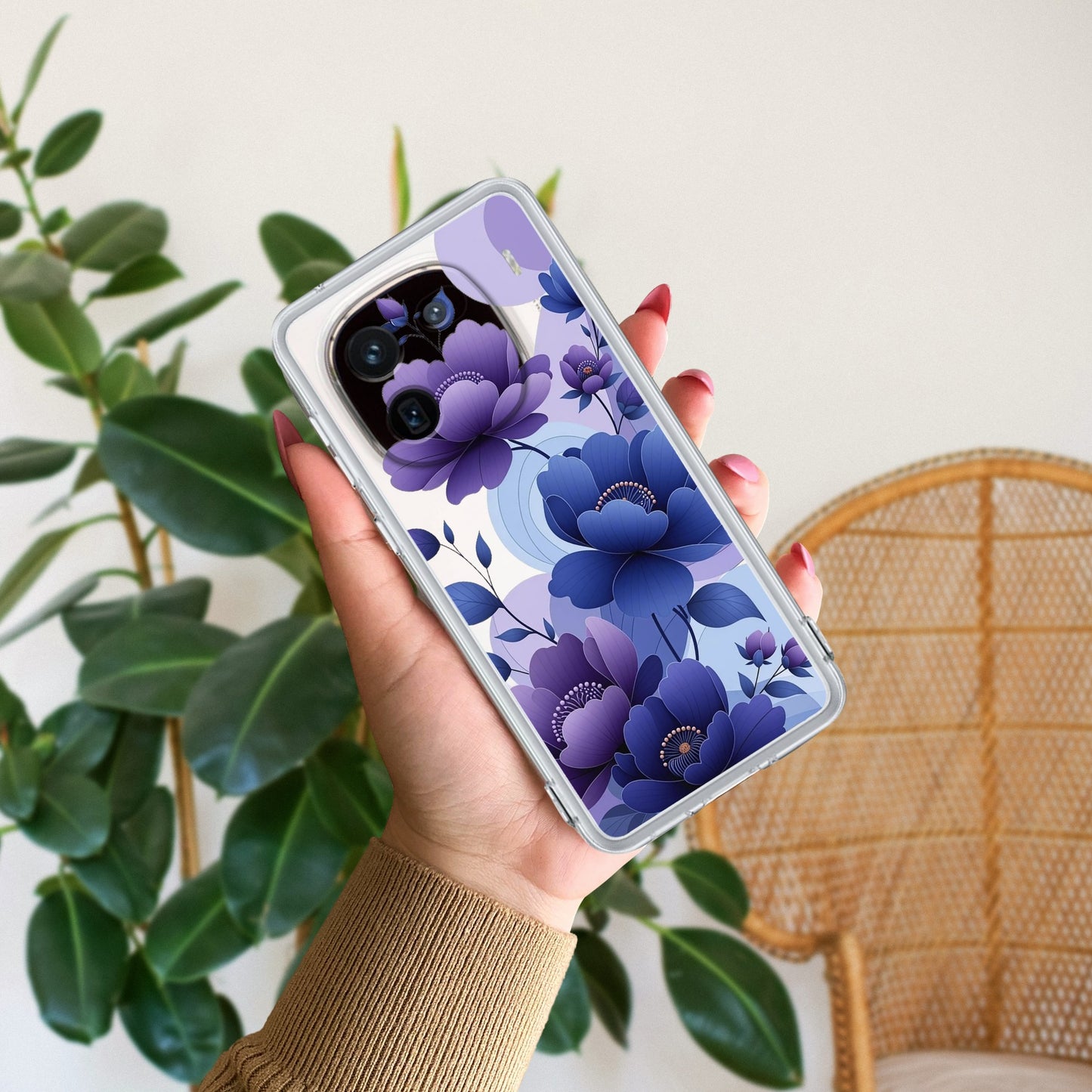 Midnight Bloom Transparent Silicon Case For iQOO