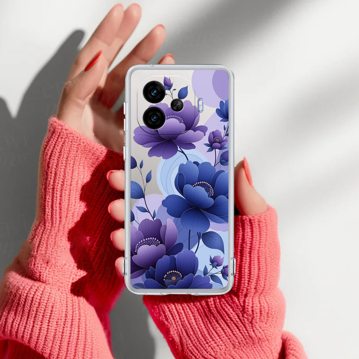 Midnight Bloom Transparent Silicon Case For iQOO