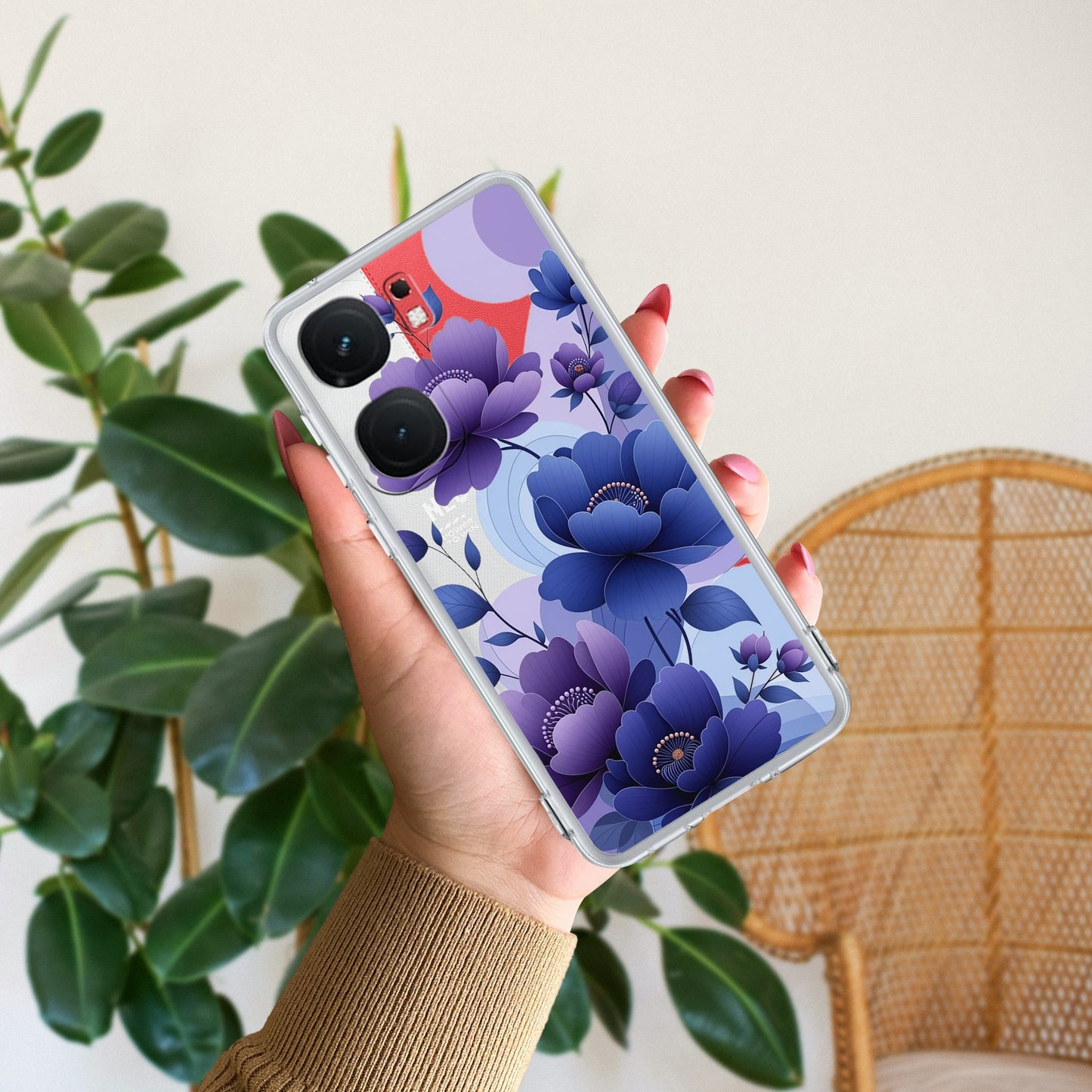 Midnight Bloom Transparent Silicon Case For iQOO