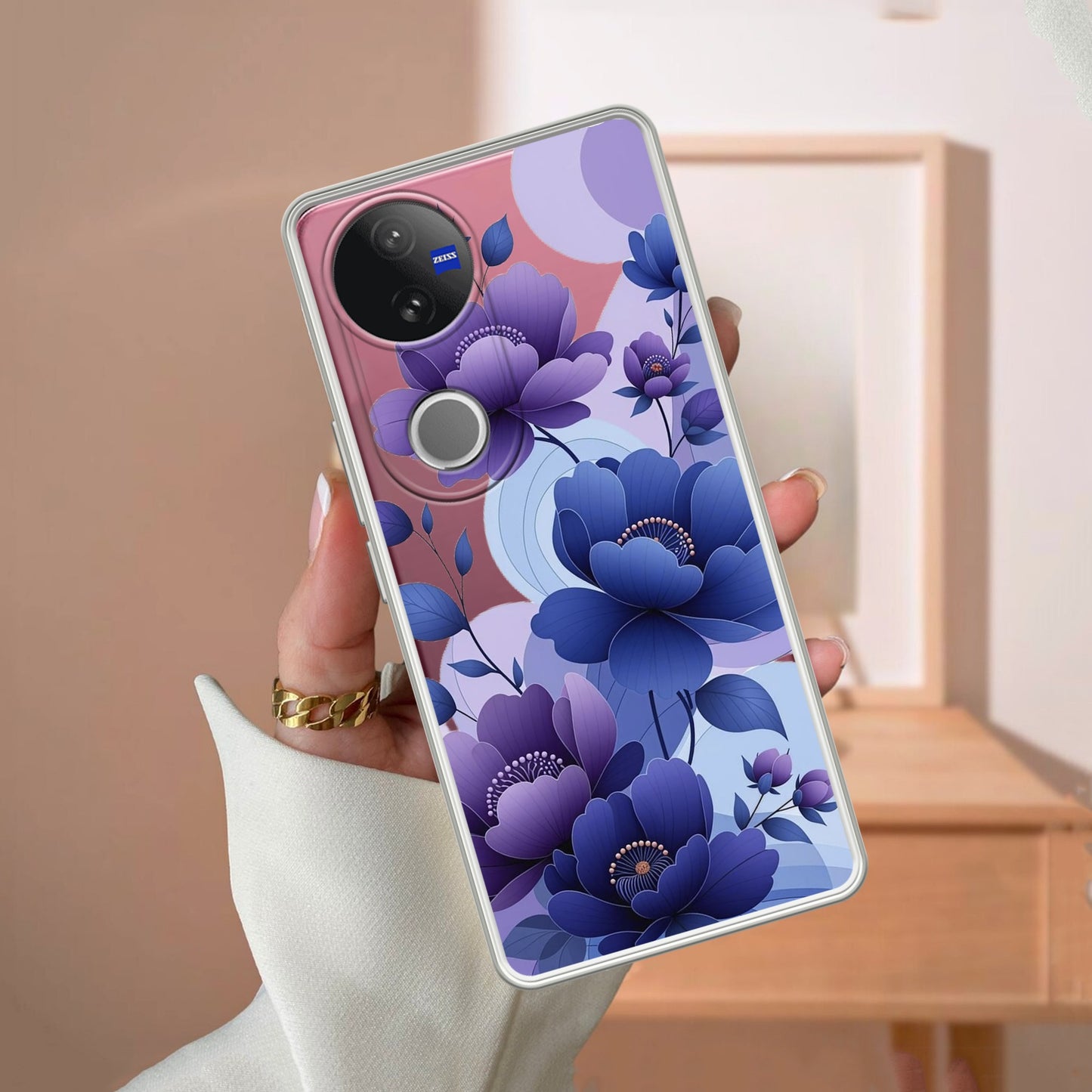 Midnight Bloom Transparent Silicon Case For iQOO