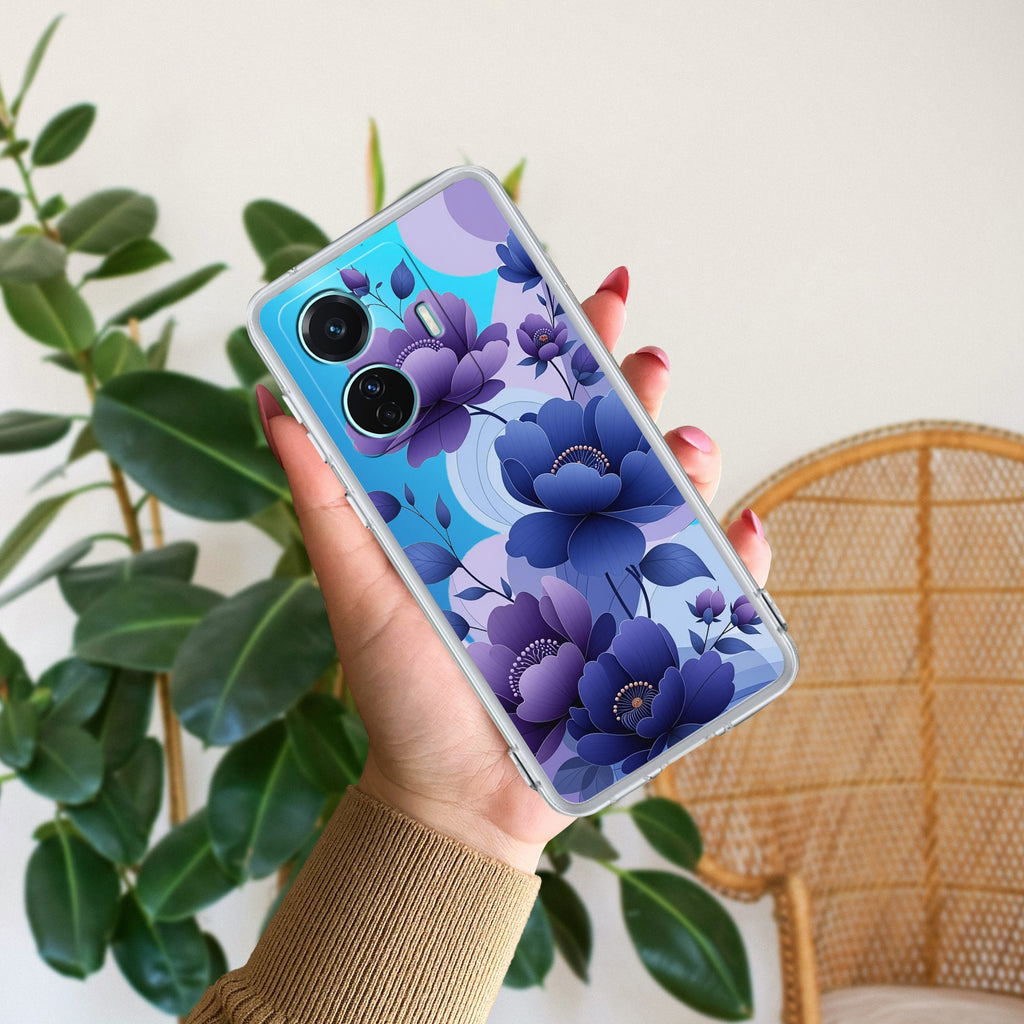 Midnight Bloom Transparent Silicon Case For iQOO Z6 Pro 5G