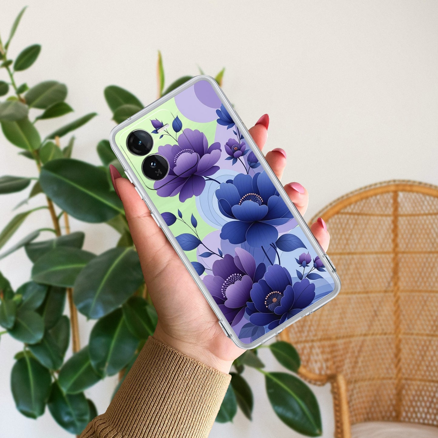 Midnight Bloom Transparent Silicon Case For iQOO