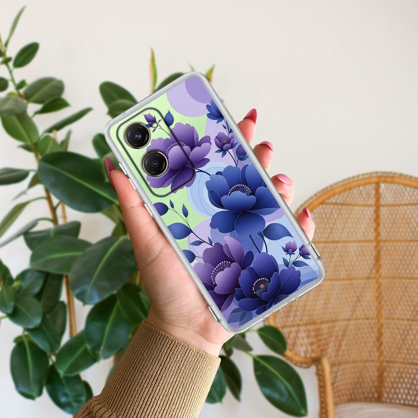 Midnight Bloom Transparent Silicon Case For iQOO