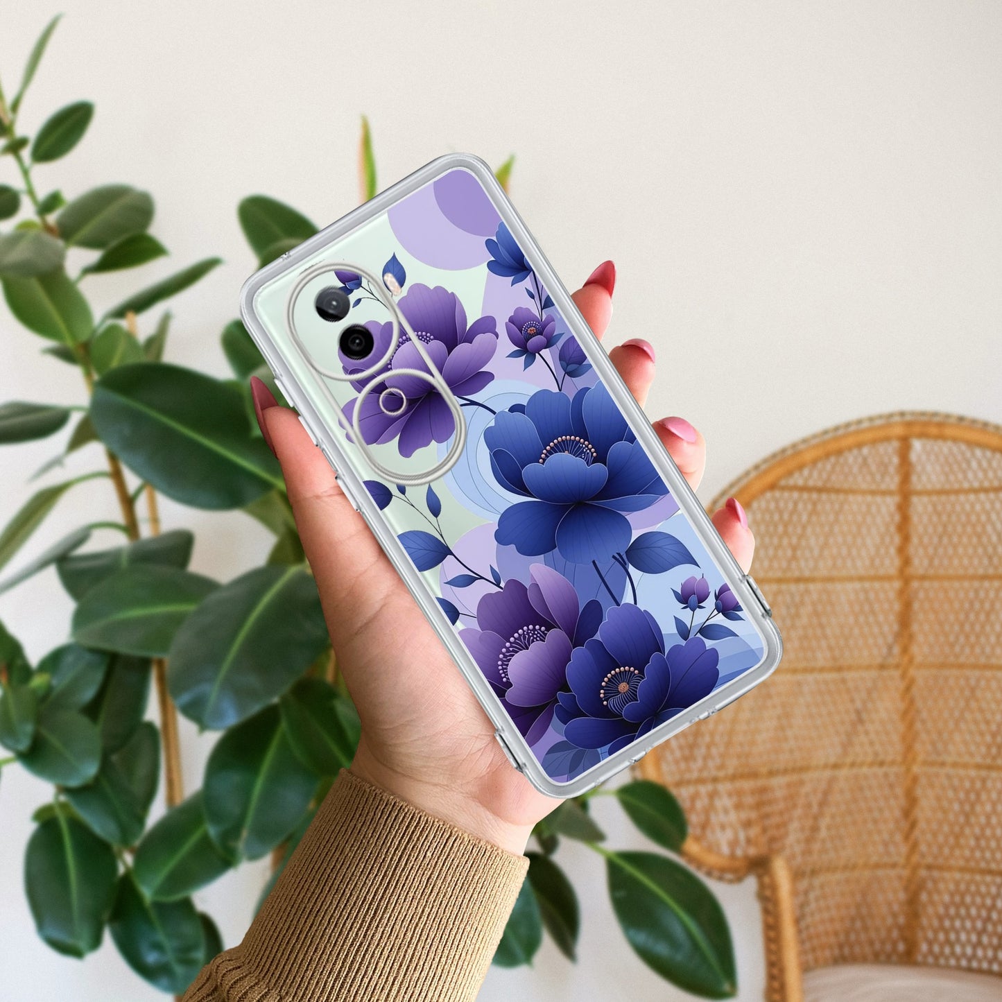 Midnight Bloom Transparent Silicon Case For iQOO