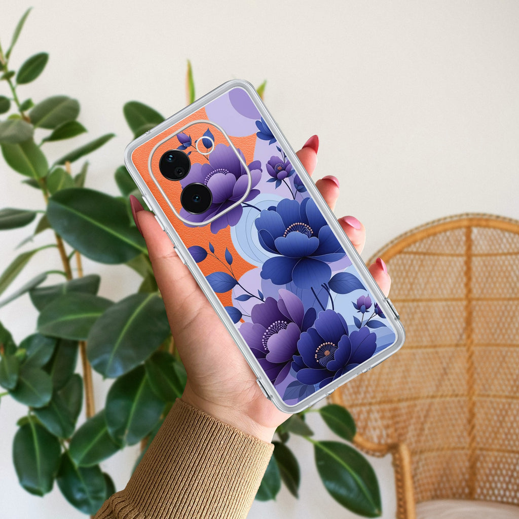 Midnight Bloom Transparent Silicon Case For iQOO Z9s Pro 5G