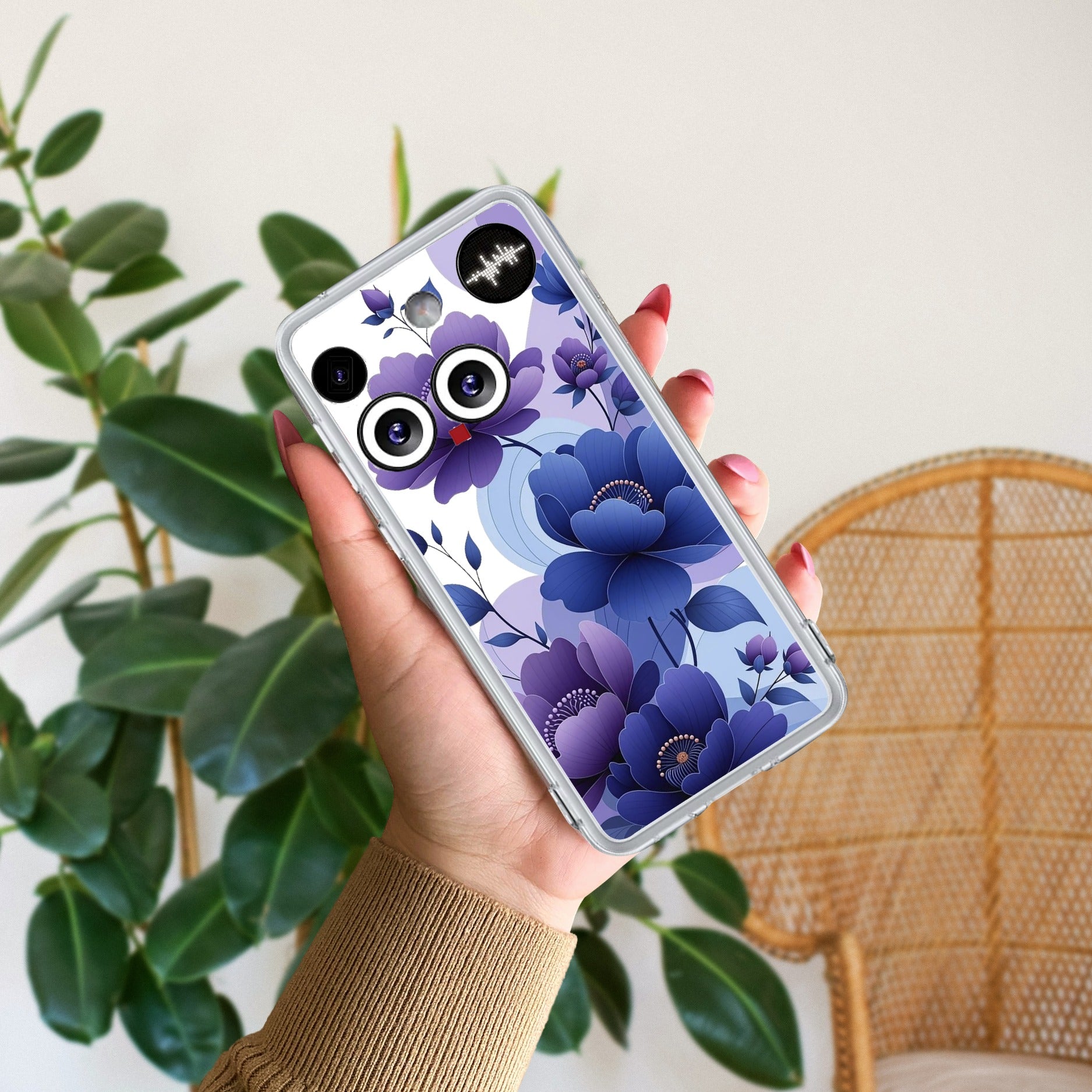Midnight Bloom Transparent Silicon Case For Nothing Phone 3