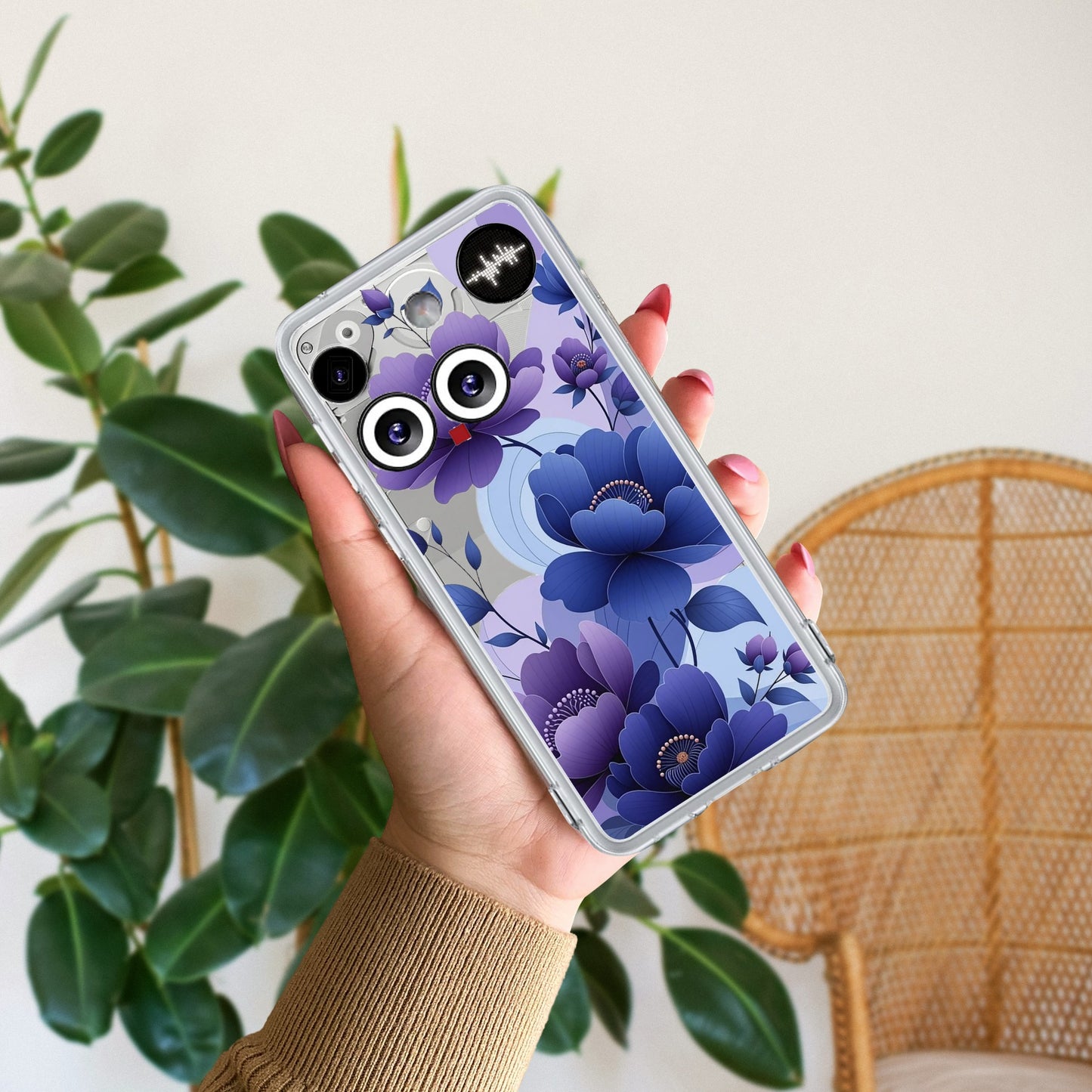Midnight Bloom Transparent Silicon Case For Nothing