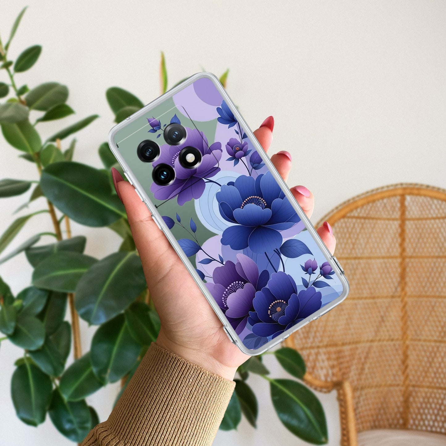 Midnight Bloom Transparent Silicon Case For OnePlus