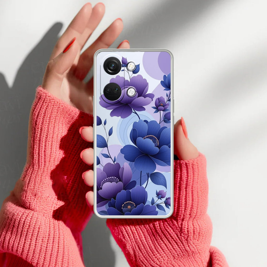 Midnight Bloom Transparent Silicon Case For OnePlus Nord CE5 5G