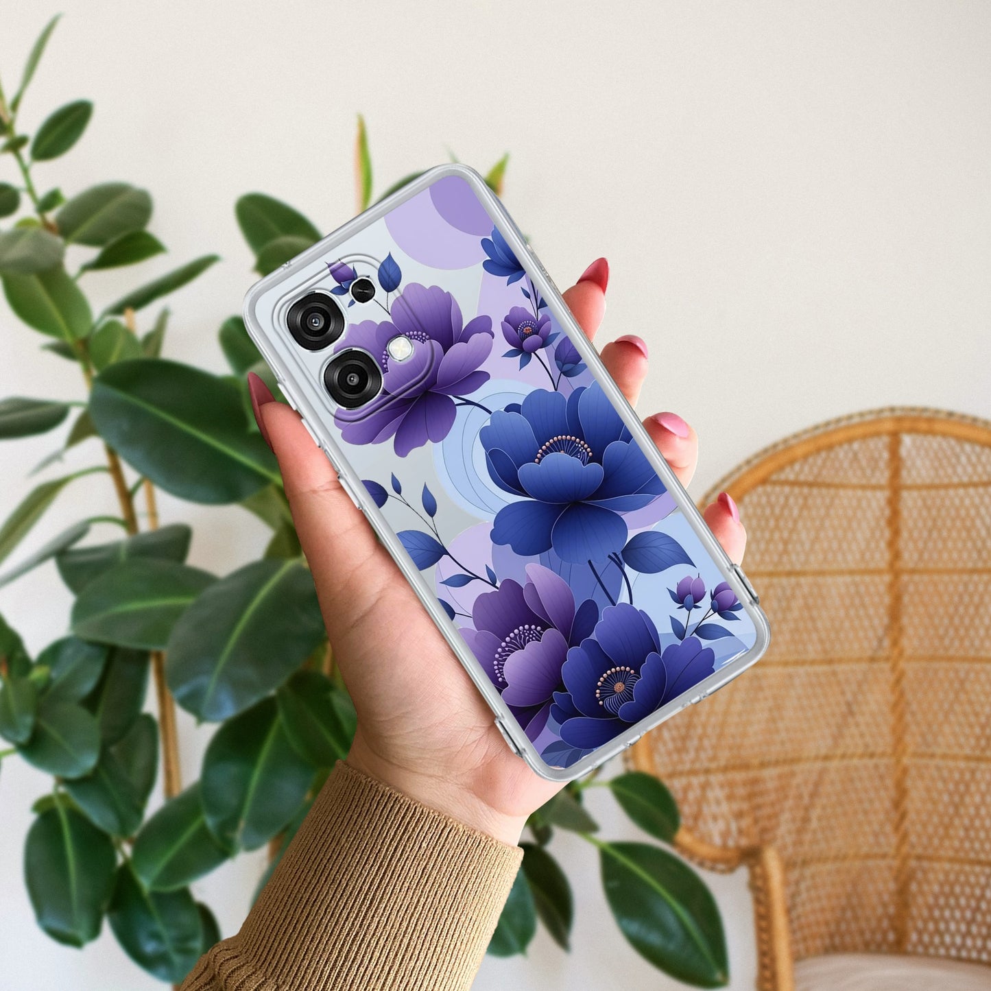Midnight Bloom Transparent Silicon Case For Oppo