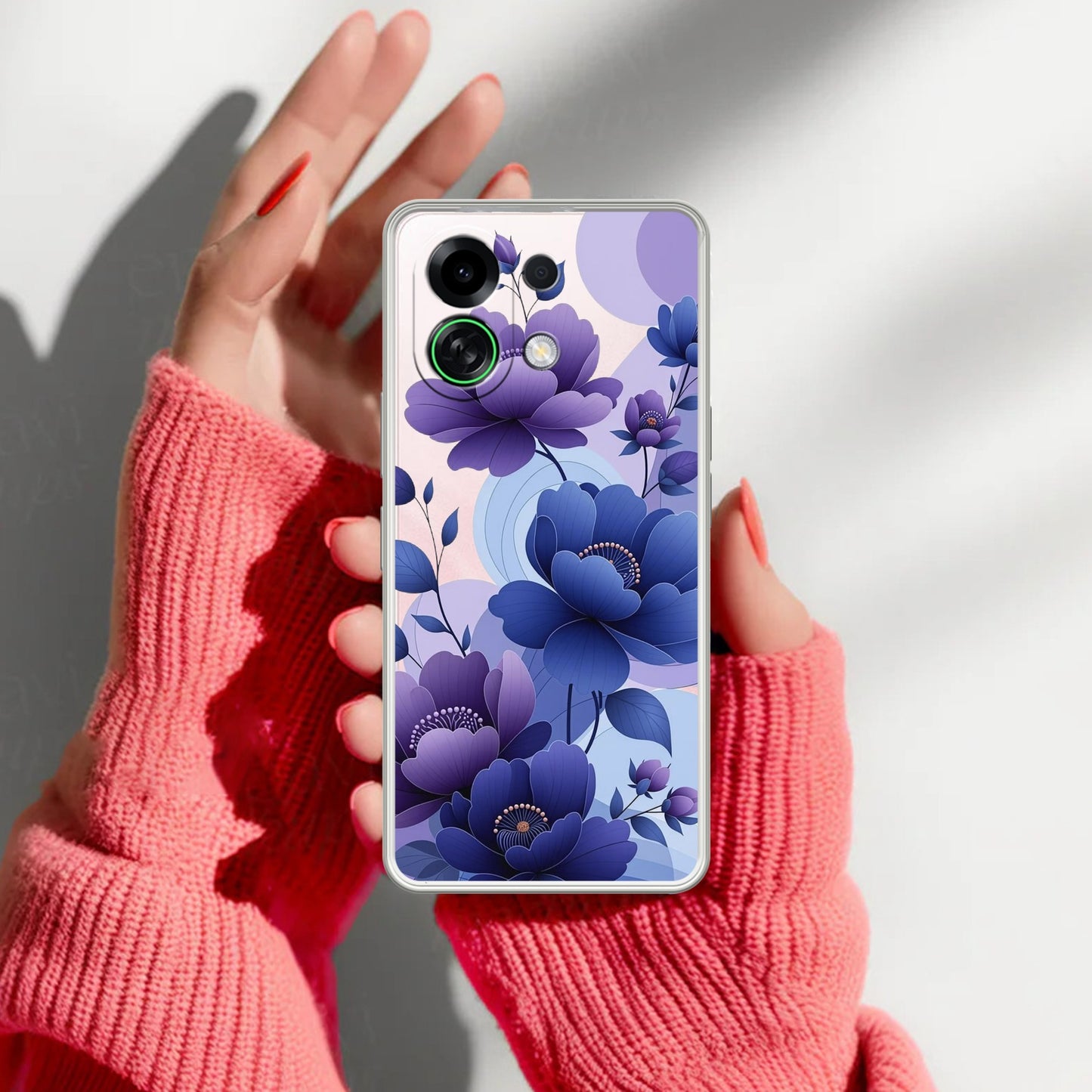 Midnight Bloom Transparent Silicon Case For Oppo