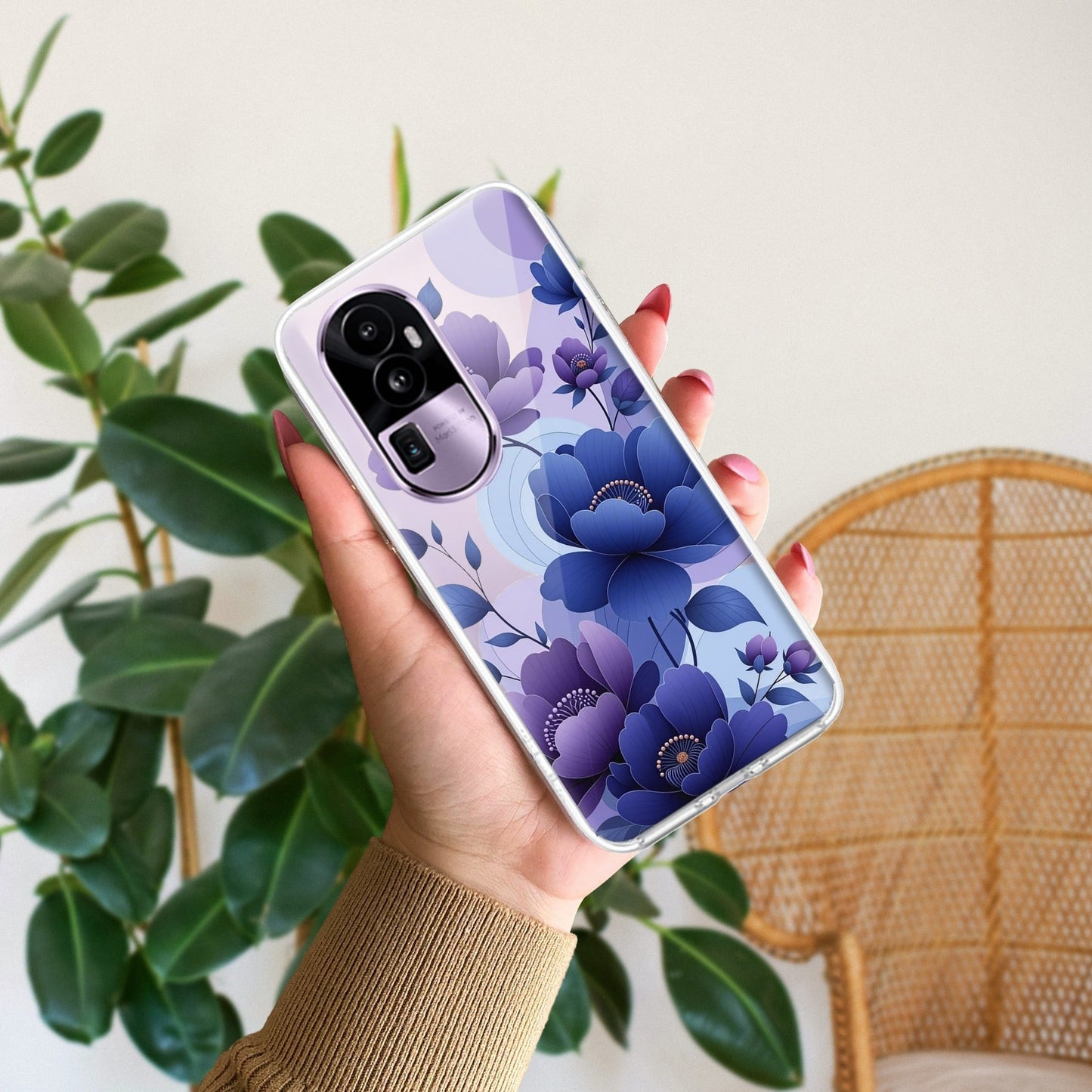 Midnight Bloom Transparent Silicon Case For Oppo