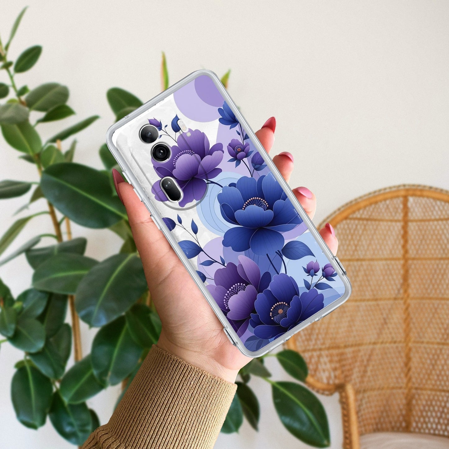 Midnight Bloom Transparent Silicon Case For Oppo