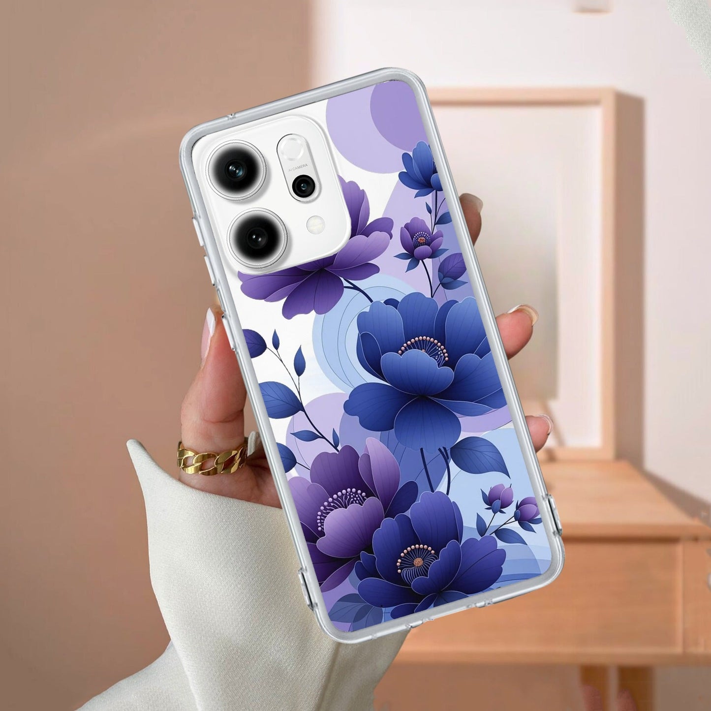 Midnight Bloom Transparent Silicon Case For Oppo