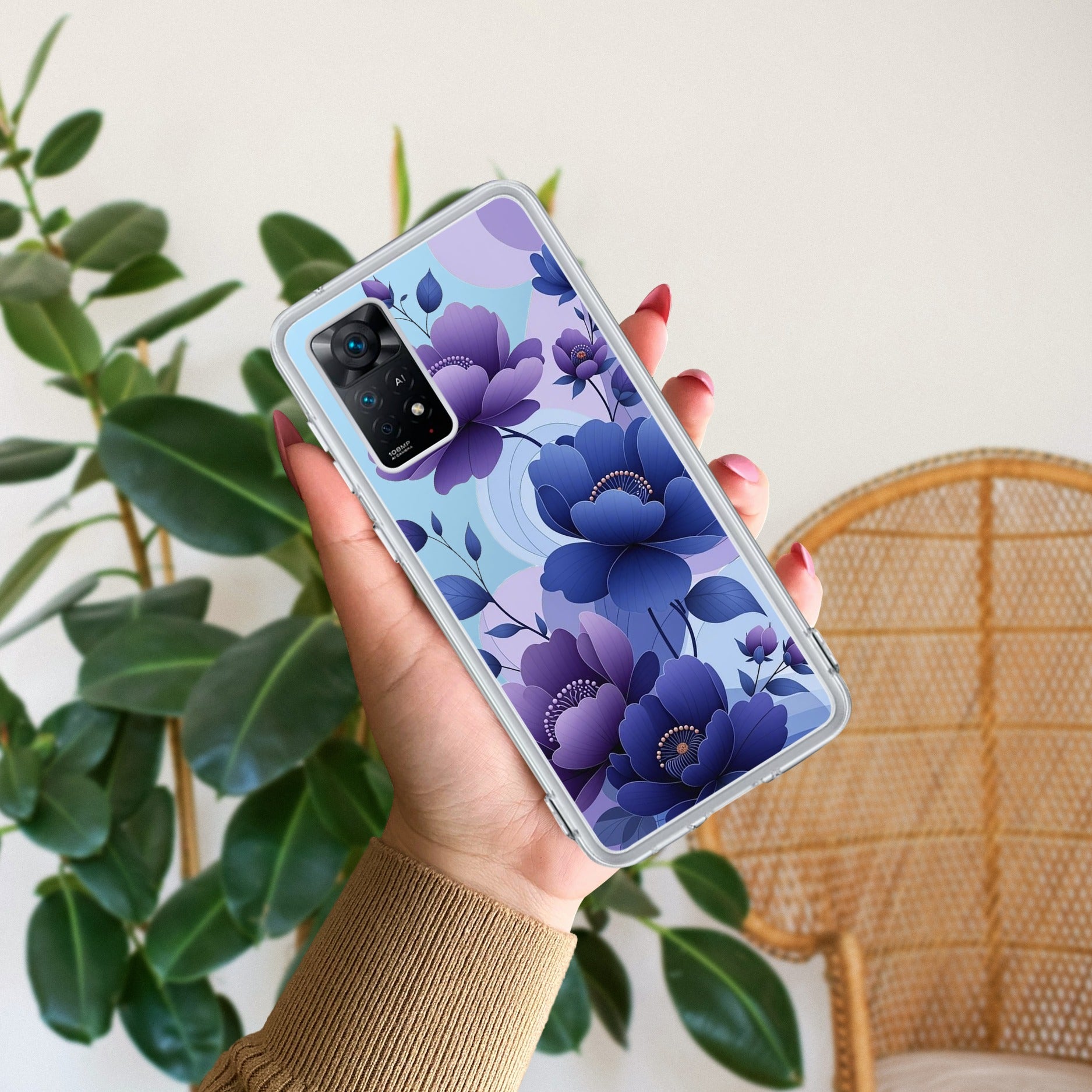 Midnight Bloom Transparent Silicon Case For Redmi Note 10 / 10S