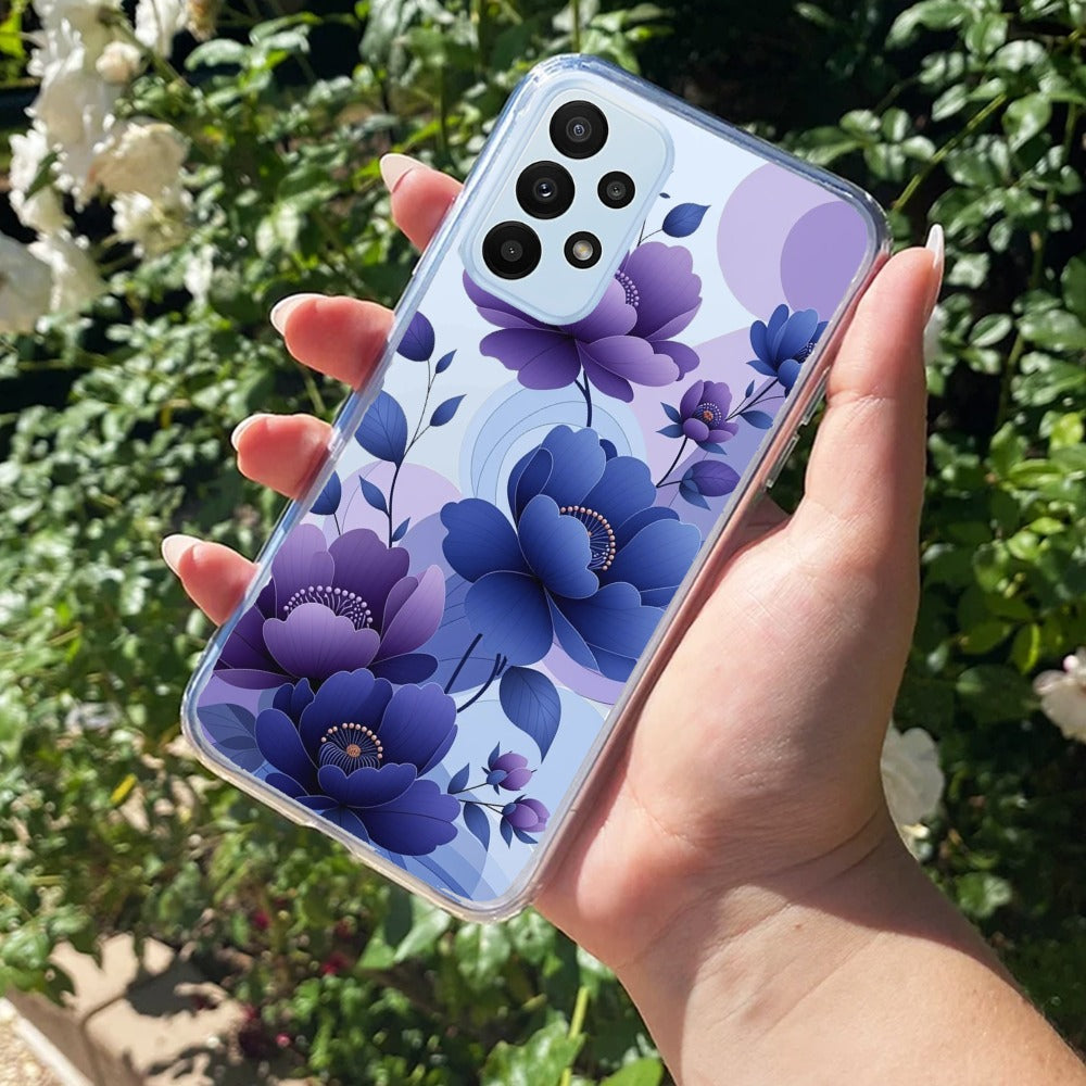 Midnight Bloom Transparent Silicon Case For Samsung