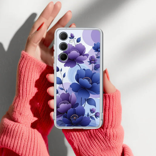 Midnight Bloom Transparent Silicon Case For Samsung
