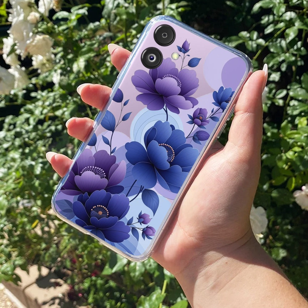 Midnight Bloom Transparent Silicon Case For Samsung