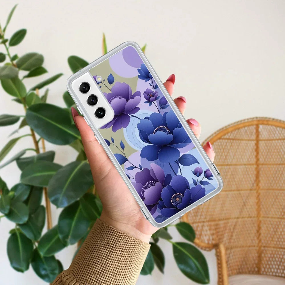 Midnight Bloom Transparent Silicon Case For Samsung Galaxy S24 Plus 5G
