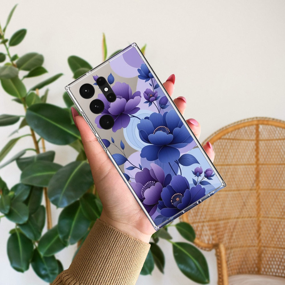 Midnight Bloom Transparent Silicon Case For Samsung