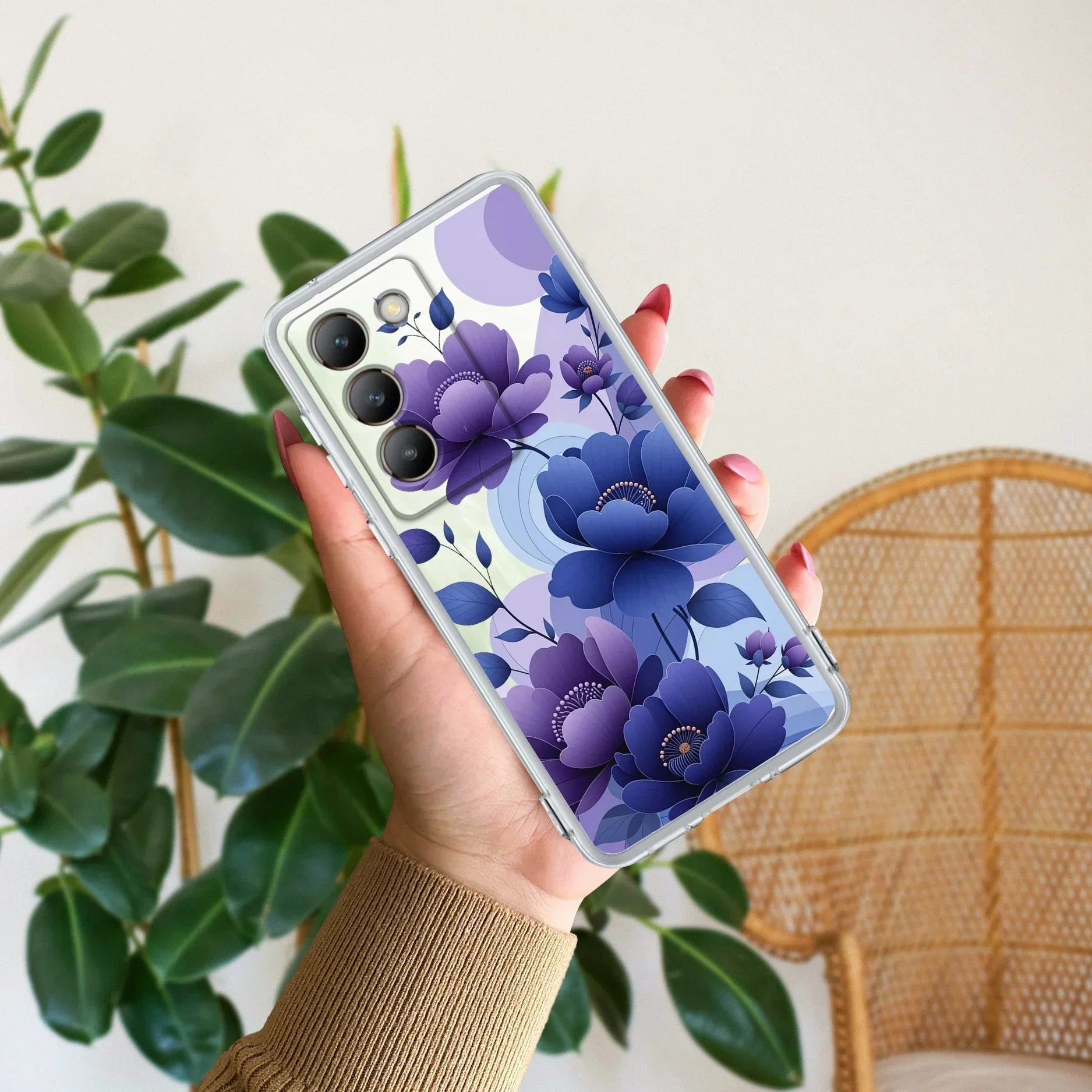 Midnight Bloom Transparent Silicon Case For Vivo Y200e 5G