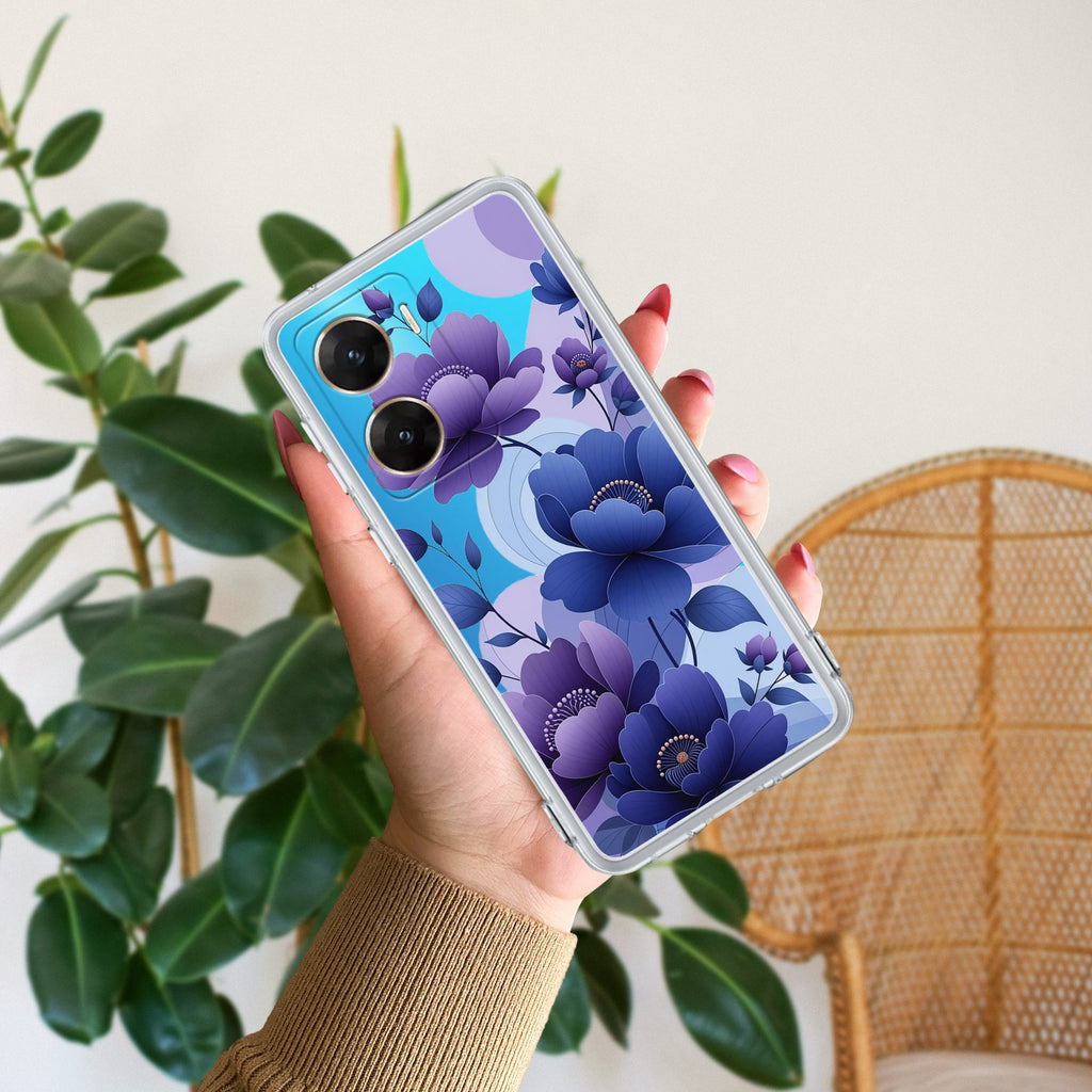 Midnight Bloom Transparent Silicon Case For Vivo V29E 5G