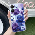 Midnight Bloom Transparent Silicon Case For Vivo Y28 5G