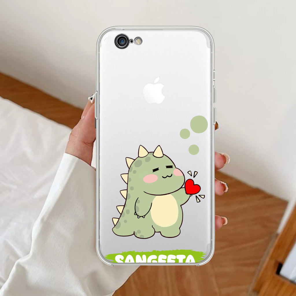 Mini Dino  Customize Anti Yellow Clear Case For iPhone 7 / iPhone 8 / iPhone Se 2020