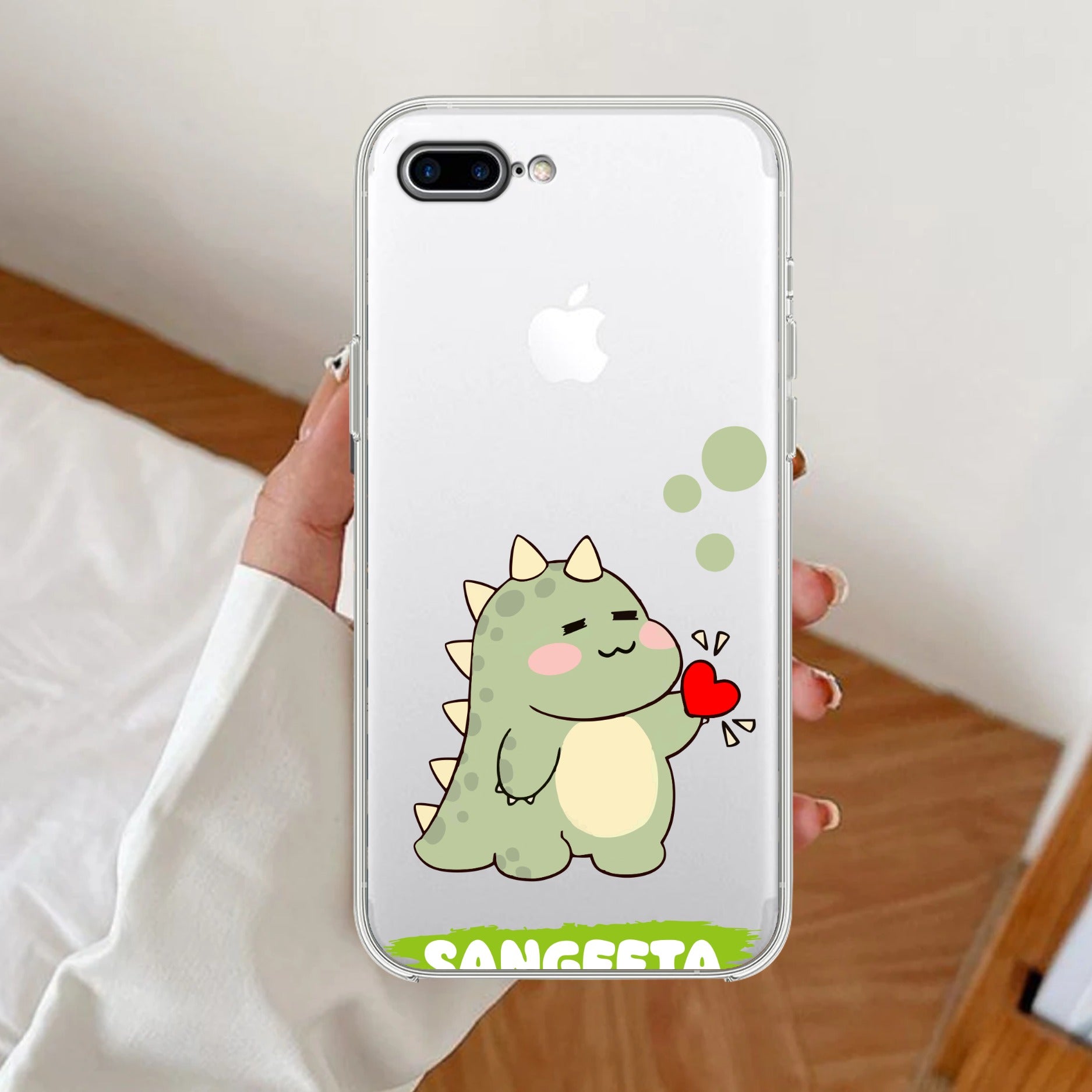 Mini Dino  Customize Transparent Silicon Case For iPhone 7 Plus / iPhone 8 Plus
