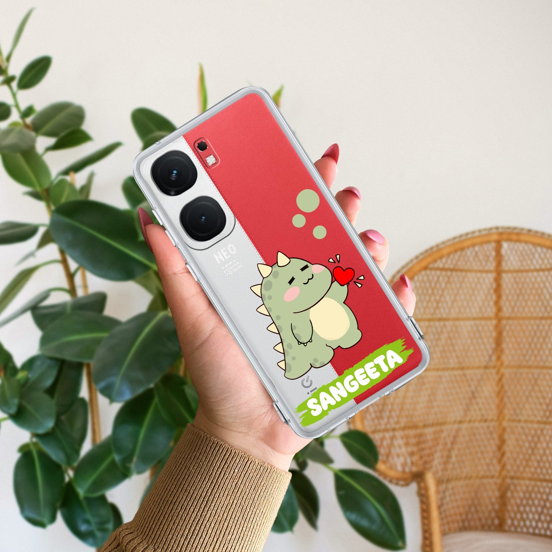 Mini Dino Customize Transparent Silicon Case For iQOO Neo 9 Pro 5G